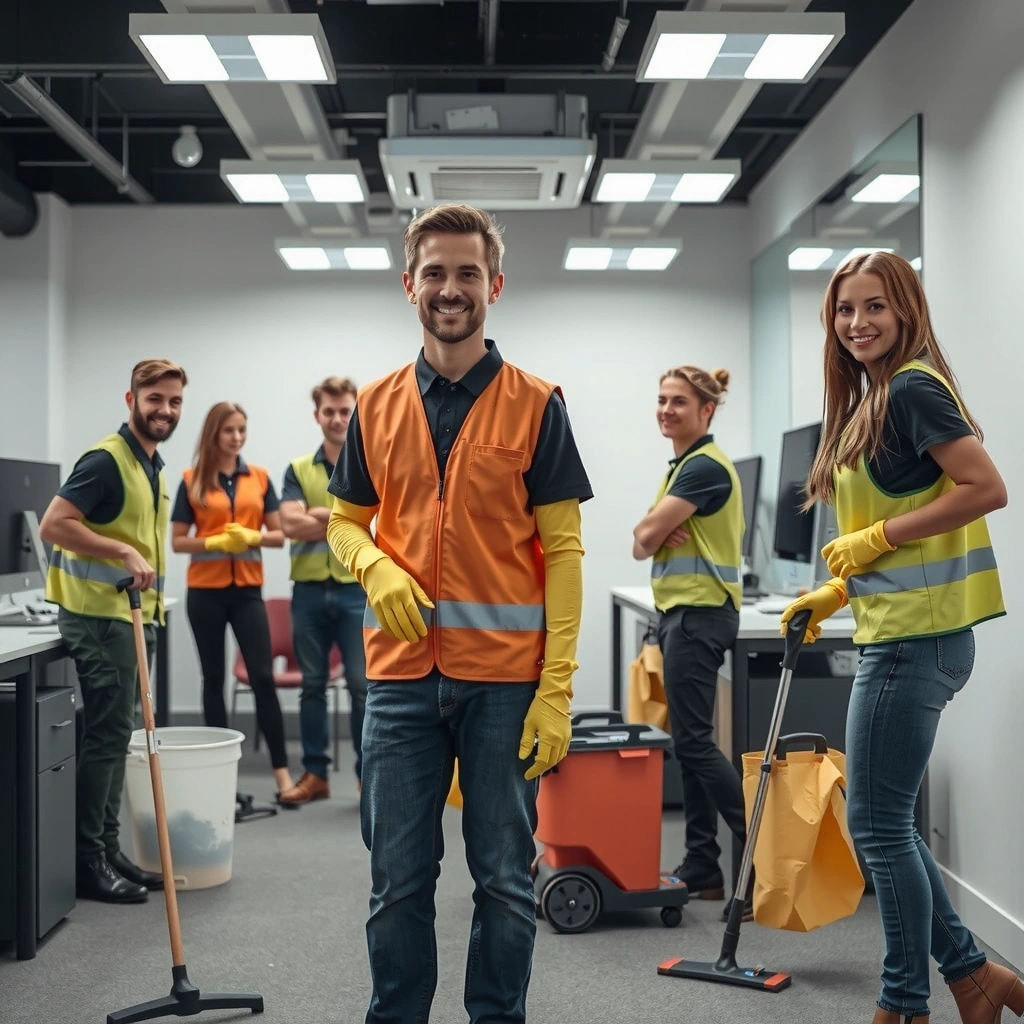 Professional cleaning team